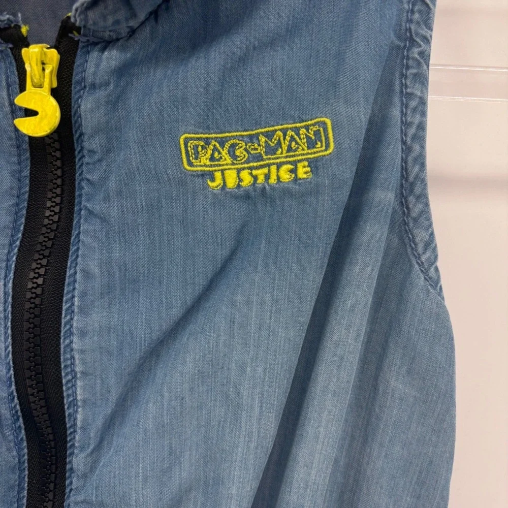 Pac-Man JUSTICE Girls Romper Kids Denim Blue Sleeveless Size‎ 12/14